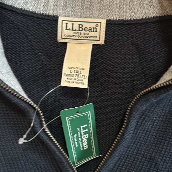 L.L. Bean men’s 100% cotton 1/4 zip sweater. Size L-tall. - Picture 2 of 5